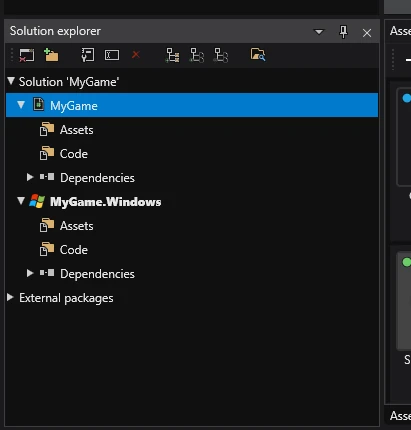 An image of the solution explorer.