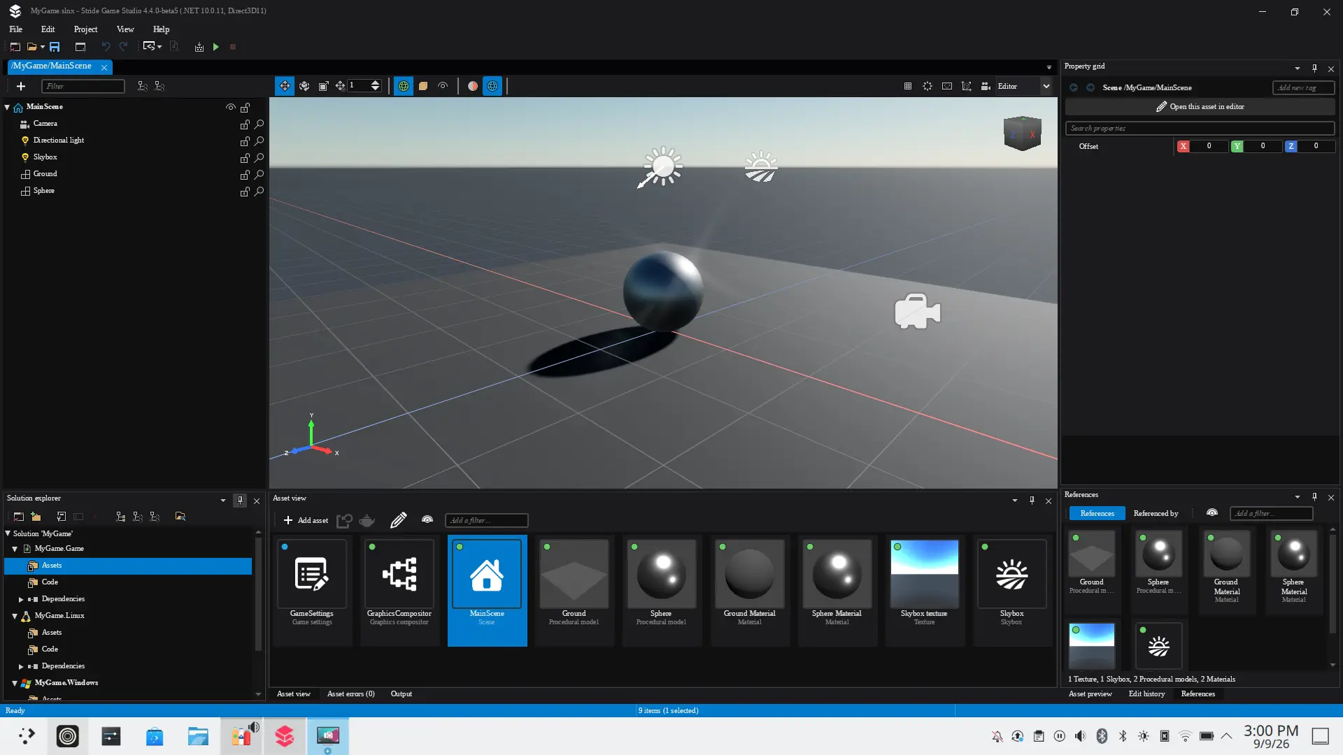 Game Studio running on Linux.