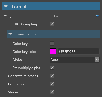 Color texture properties