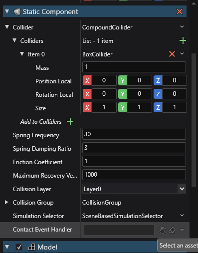 Set contact handler