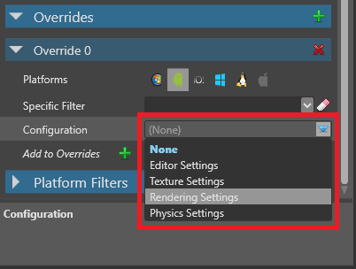 Select graphics platform override