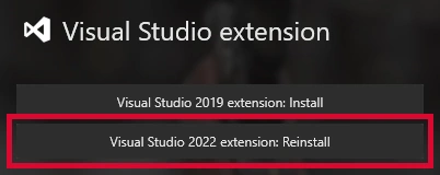 Reinstall extension